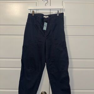 LOFT Navy Cropped Utility Pants Barrell
